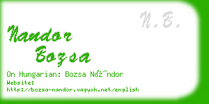 nandor bozsa business card